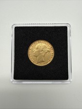 1876 Queen Victoria Full Gold Sovereign Struck In Melbourne 22k