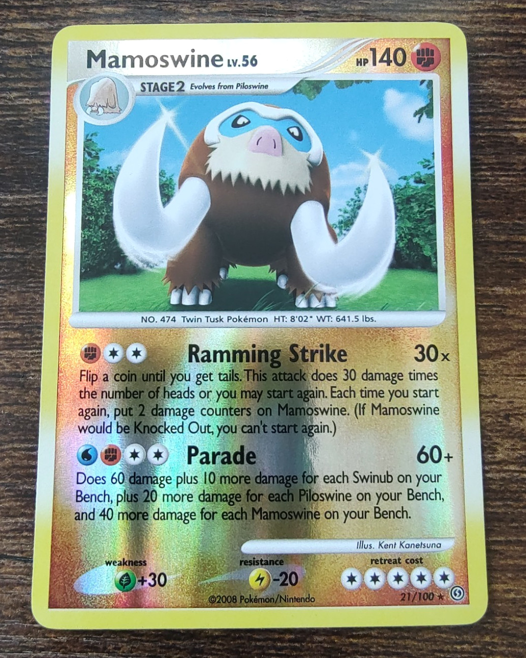 Mamoswine 21/100 Reverse Holo Diamond & Pearl Stormfront Pokemon Card NM