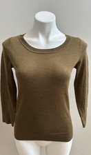 Ann Taylor LOFT Olive Green Brown 3/4 Sleeve Sweater XS