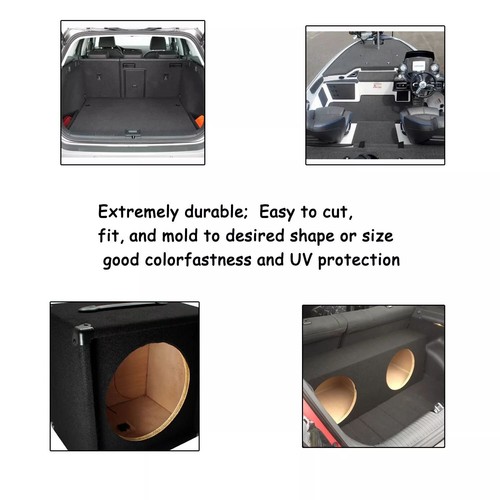 Black Universal Automotive FABRIC FELT CARPET High Quality 40"X70" Car - Picture 11 of 15