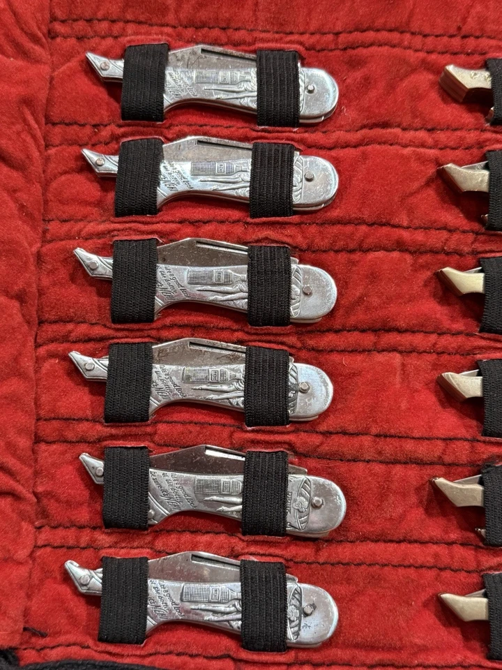 ENORME COLECCIÓN DE CUCHILLOS VINTAGE CON ESTUCHE DE CUERO Abridor de botellas Pierna Dama Raro Foto 4 de 4