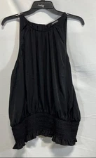 Express Women's NWT Black Sleeveless Smocked Waist Blouson Top Blouse Size XL