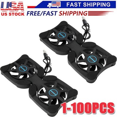 Dual USB Cooling Fan Pad Foldable Slim Fans Cooler Stand For Laptop Notebook LOT