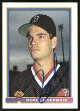 1991 Bowman DEREK LIVERNOIS Signed Card autograph auto RED SOX RC