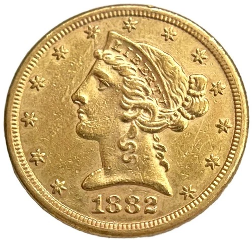 1882-S Liberty Half Eagle — photo from the most recent tracked eBay sale