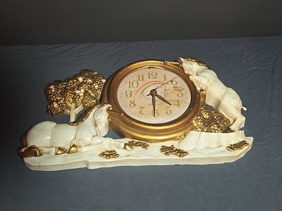 Vintage Burwood Unicorn Wall Clock 2886 Fantasy Decor Made in USA For Repair