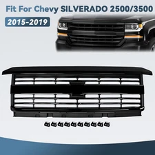 For 2015-2019 Chevrolet Silverado 2500HD 3500HD Black Front Bumper Grille Grill