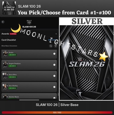 VIDEOGAME Topps WWE Slam 26 - SLAM 100 Silver - You Pick/Choose
