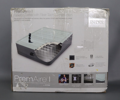 Intex: PremAire I Elevated Airbed - Full - Gray  18  Inflatable Air Mattress