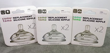 3 PKG COMOTOMO 2 SILICONE Replacement NIPPLES: Slow, Medium  Fast