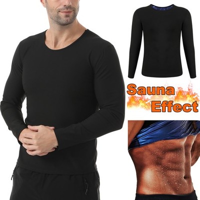 Men's Sauna Sweat Suits Shirt Compression Long Sleeve Sweat Enhancer Weight Loss