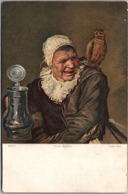 Vintage Artist-Signed FRANS HALS Postcard ''Malle Babbe'' / 1908 BERLIN Cancel