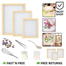 Handmade Paper Making Kit with Frames Flowers and Tools 11PCS