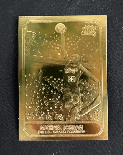 FLEER 1997 Michael Jordan 23k GOLD 1986 Rookie Card Replica Bulls #’d