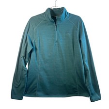 The North Face 1/4 Zip Fleece Pullover TKA Glacier Teal Stripe Womens XL Hiking