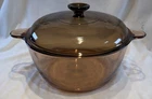 Vision Ware Visions Amber Dutch Oven 4.5L Stock Pot Corning USA Brown 5Qt