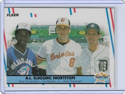 1988 Fleer - No. 635 - Tony Fernandez - Cal Ripken Jr. - Alan Trammell
