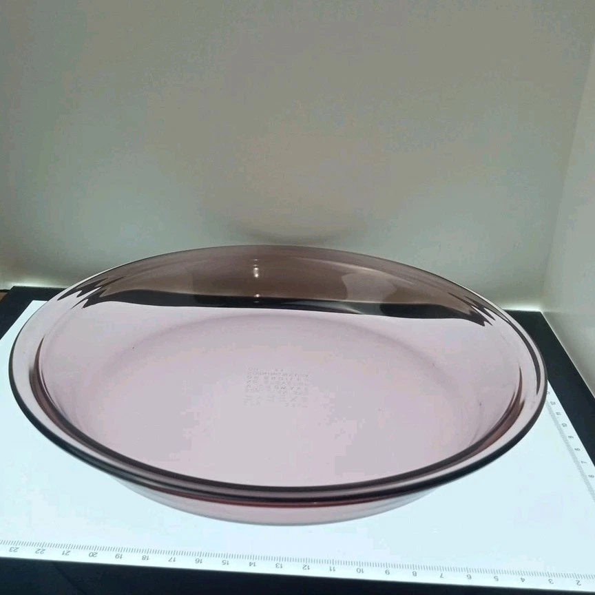 Vtg Pyrex Cranberry Glass 209 9" 23cm Vision Pie Plate