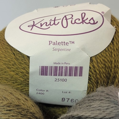 Lot Of 3 Knit Picks Palette Yarn Wallaby, Serpentine, Caper Colors - Picture 2 of 4