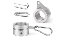 2-Pack 360° Rotating Flag Pole Rings & Carabiner Clips,Anti-Wrap Pole Swivel Set