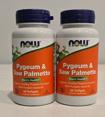 NOW Foods Pygeum & Saw Palmetto 2 X 60 Softgel Exp. 9/2026