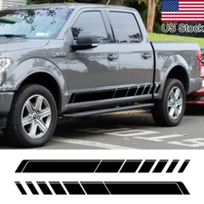 2x Black Sport Stripe Graphics Car Body Side Door Decal Sticker For F150 F-150