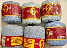 6 balls Mixed Blue Shades South Maid Cotton Crochet Thread Iris Blue Delft READ