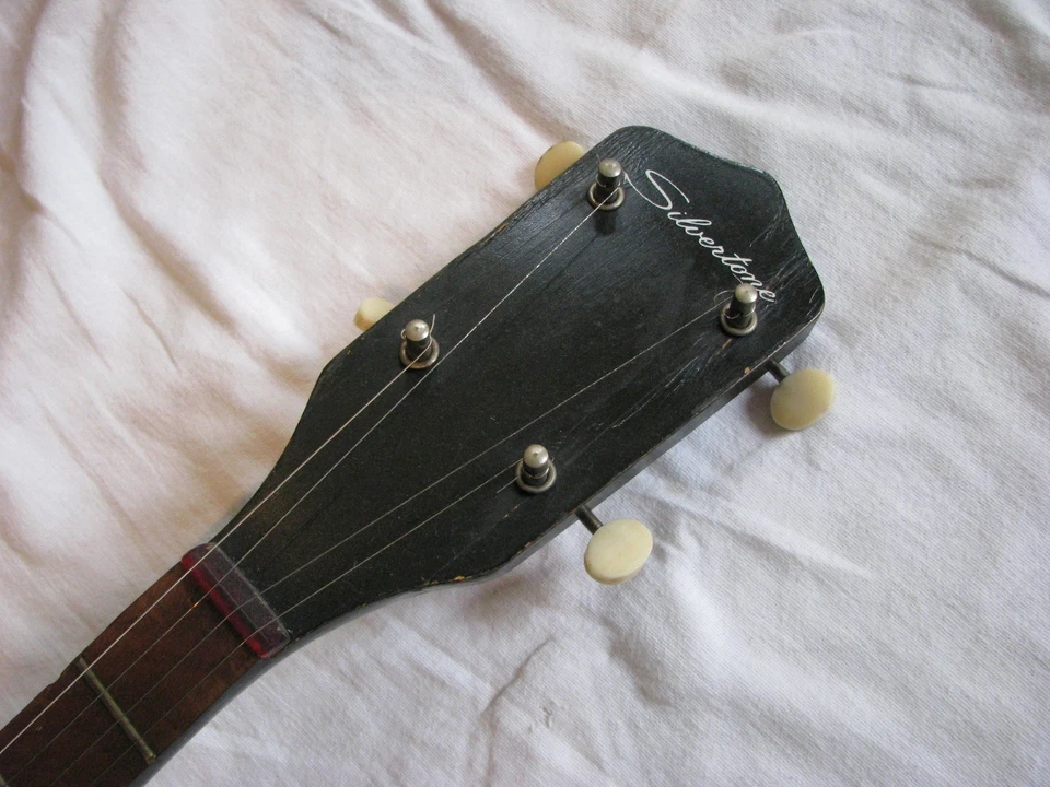 Vintage Silvertone / Harmony Tenor Banjo with Original Case - Image 2 of 4