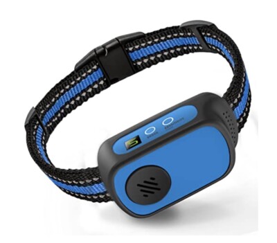 Rechargeable Dog Bark Colla  Beep, Vibration & Shock Waterproof Anti-Bark- Blue