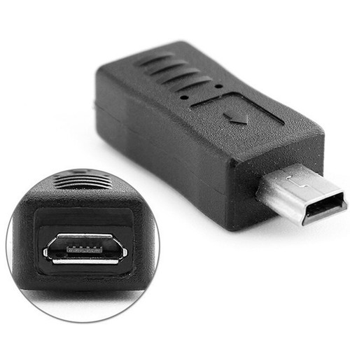 Micro USB Female to Mini USB Male Adapter Charger Adaptor Converter Black - 第 2/8 張圖片