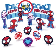 Amscan Spidey & Friends Paper Centerpieces - 15 Assorted Designs, 4.2"-10.4