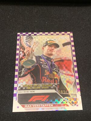 2023 TOPPS CHROME F1 MAX VERSTAPPEN #165 PURPLE CHECKER FLAG X