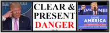 anti Trump: CLEAR  PRESENT DANGER political bumper sticker