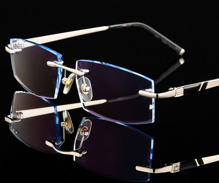 Rimless Design Frame Deluxe Rimless Eyeglass Frames Cutting lenses Glasses Eyewear Frame ...