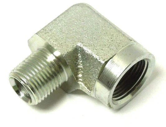 3/4" Male NPTF x 3/4" Female NPTF 90° Elbow Plated Steel Hydraulic 5502-12-12 - Image 4 of 4