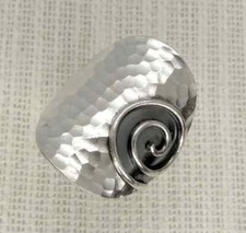 background Ring 925 Sterling Silver Wide Band Statement Handmade Ring All