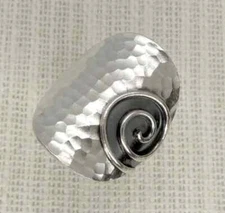 background Ring  925 Sterling Silver Wide Band Statement Handmade Ring All