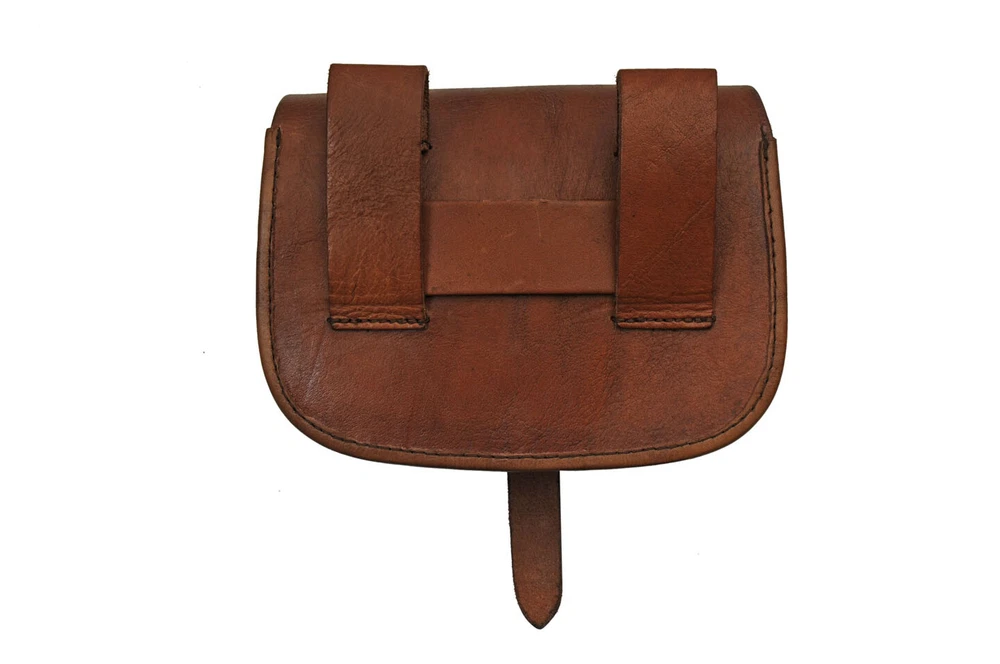 Medieval Belt Bag | Brown Real Leather Day Sporran Pouch with Knife Holster