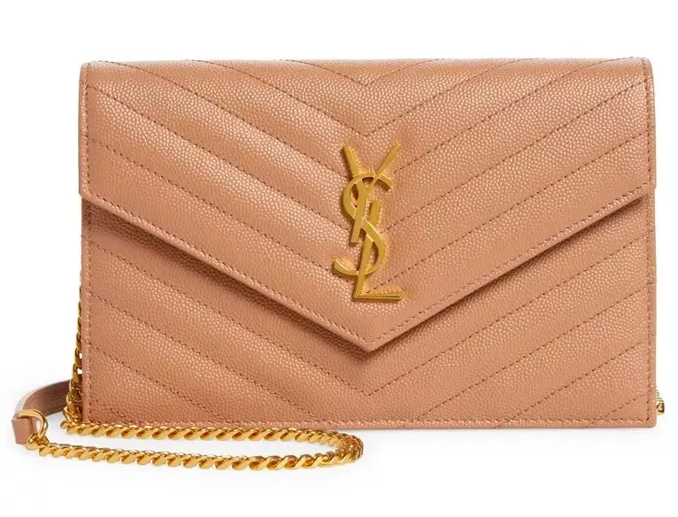 NEW SAINT LAURENT YSL CHAIN WALLET CROSSBODY BAG PURSE NIB AUTH BOX!