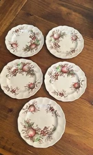 JOHNSON BROTHERS "HARVEST TIME" SET OF 5 BREAD & BUTTER PLATES TRANSFERWARE