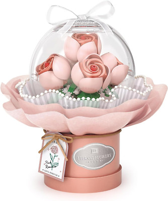 Rosa Blumenstrauß Bausteine 285 Stück LED Geschenk Valentinstag Wohndeko