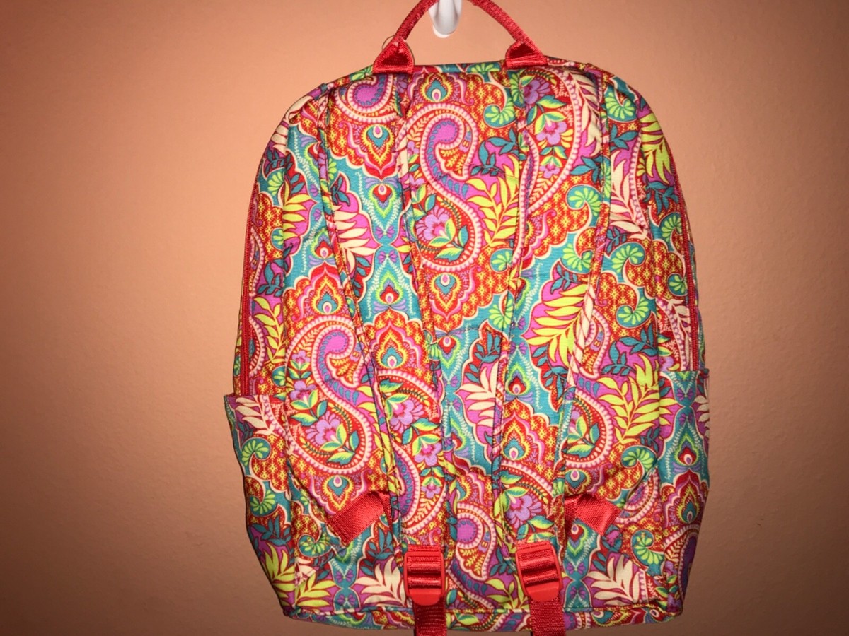 Vera Bradley Paisley In Paradise Lighten Up Backpack Canvas Boho Colorful Spring NEW WITH TAG - VERA BRADLEY Laptop Backpack - Paisley in  main image 2
