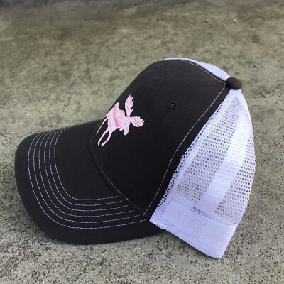 Pink Ribbon Riders Moose Sample Snapback Mesh Trucker Hat Quake