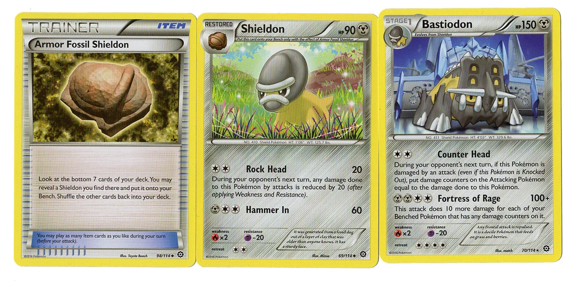 Bastiodon 70/114 Steam Seige - Pokemon Evolution Card set - Rare Stage 2  Fossil | eBay