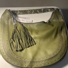 Double Tassel Expandable Green Bojo Purse