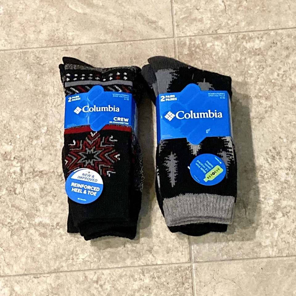 Nuevo con etiquetas Columbia Mujer’s Crew Mezcla de Lana Exterior Calcetines Lote de 2 Paquetes Talla 4-10 Foto 2 de 4