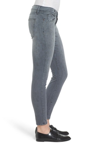 JEAN LEOPARDO GRIS TOBILLO AJUSTADO STILETTO STILETTO ACTUAL/ELLIOTT NUEVO CON ETIQUETAS $208. TALLA 26 - Imagen 2 de 14