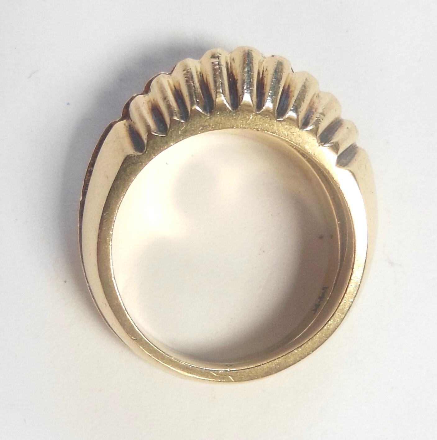 Solid 14K Yellow Gold 2 Part Split Clam Shell Cro… - image 7