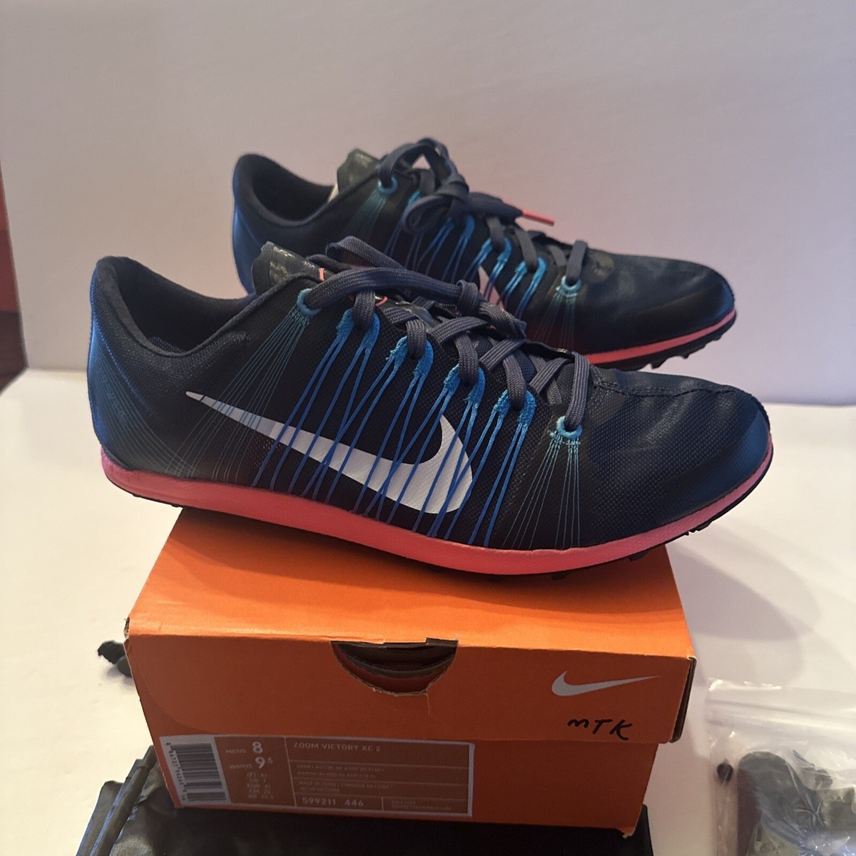NEW NIKE Zoom Victory XC 2 Dark Blue Track Spikes Shoes
