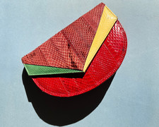 Vintage 80s Colorblock Snakeskin Clutch